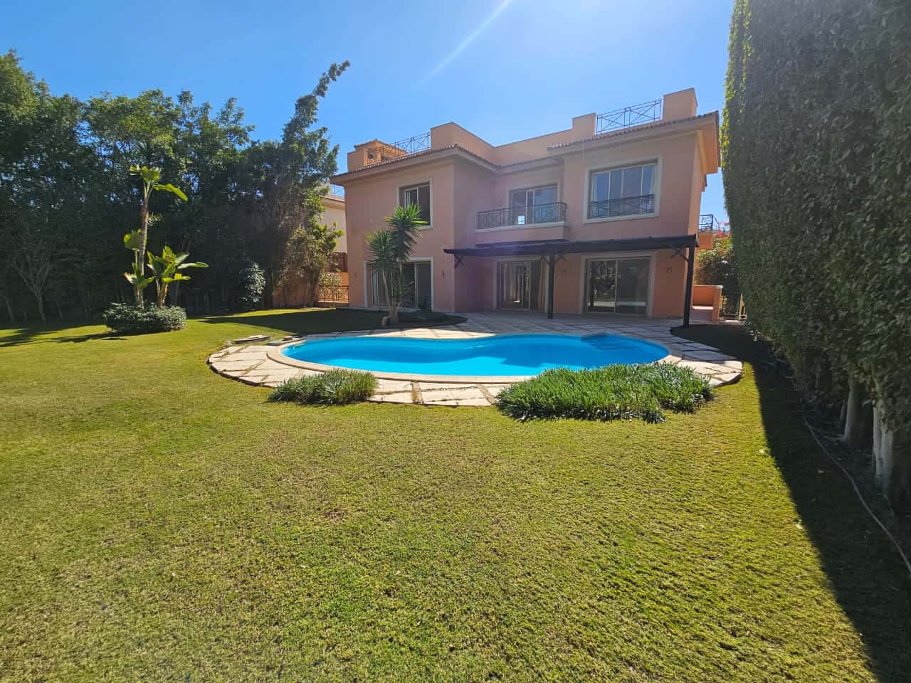 Luxurious villa with private pool and lush garden in Maadi, Cairo, perfect for upscale living.