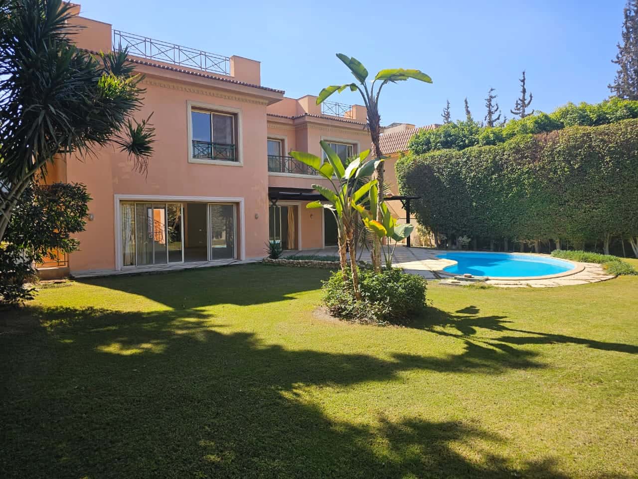 Luxury villa with private pool and lush garden in Maadi, Cairo Egypt.